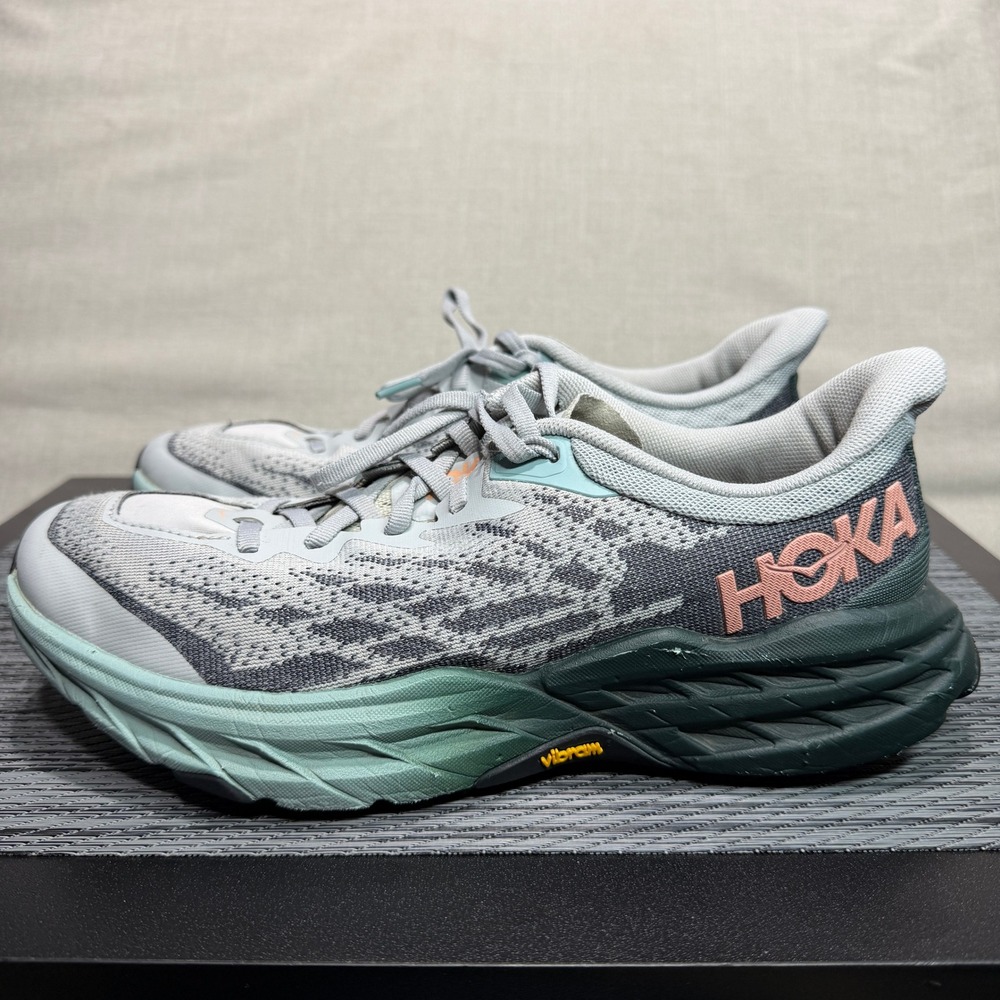 Hoka One Speedgoat 5 Running Shoes - Womens 8.5 - Gray Green 1123158 HMSP